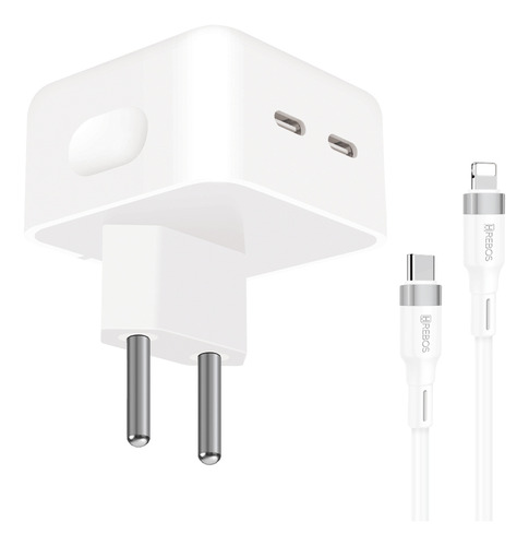 Carregador 40w Pd Usb-c Para iPhone 11 12 13 14 Pro Max Plus Cor Branco