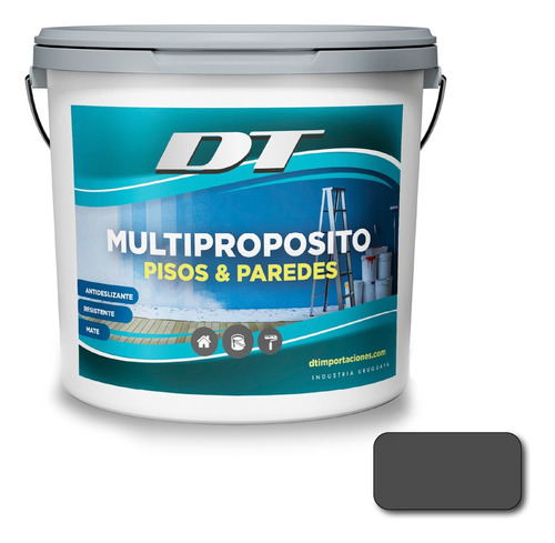 Pintura De Pisos Y Paredes Multipropósito 4 Lt. | 15 Colores Acabado Mate Color Grafito