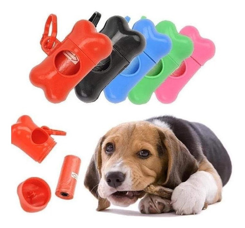 Hueso Dispensador De Bolsas Para Popo + 3 Rollos De Bolsas