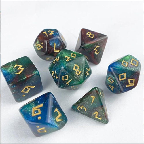 Juego De Dados Poliédricos D20 D12 D10 D8 D6 D4, 7 Piezas