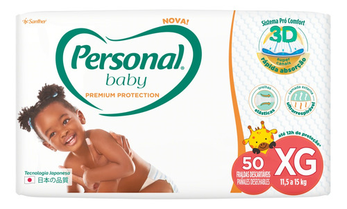 Fraldas Personal Baby Premium Protection XG