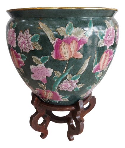 Macetero,pecera De Porcelana Oriental Antiguo No Envio 