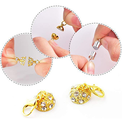 D 6x Cobre Cierre Magnético Pulsera Collar Oro Plata