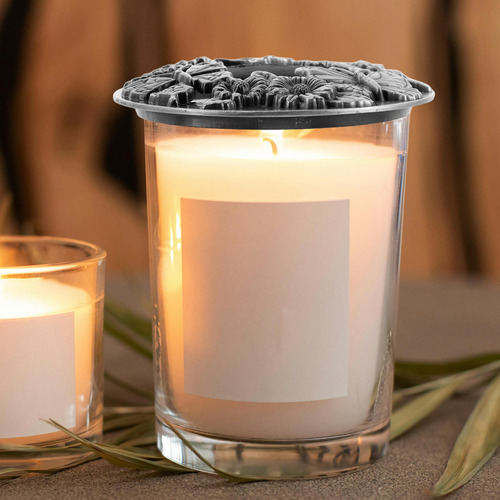 Tarro Redondo Con Tapa Para Velas: Adorno Con Forma De Flor