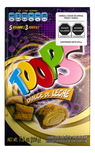 Cereal Dulce De Leche Con Relleno Toops Flips Expandido 220g