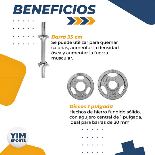Pesos e discos de 24 libras (libras) para halteres, 12 peças