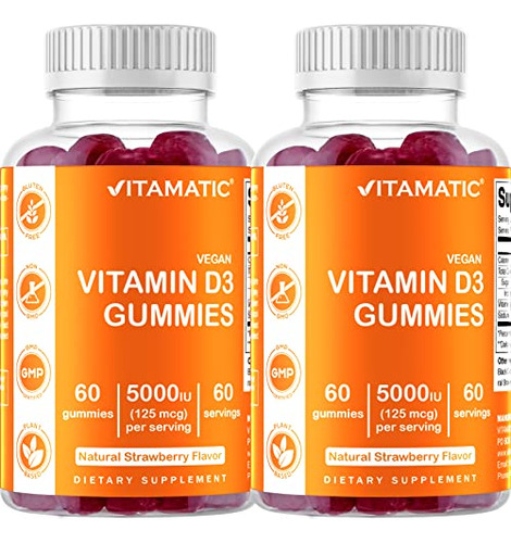 2 Manada Vitamatic Vitamina D3 Gummies - 5000 Iu Per Tpf5h