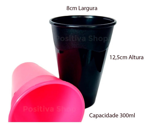 Imagem 2 de 5 de 10 Copos Plásticos Coloridos Festa Grande Lavável De 300ml