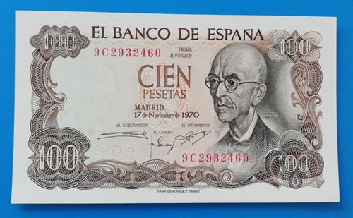 Antiguo Billete De 100 Pesetas De 1970, Serie 9c, Difícil. 