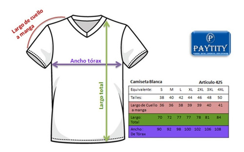Imagen 5 de 8 de Camiseta Verano M/ Corta Escote V Puro Algodon Mercerizado