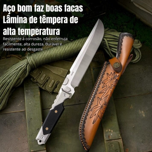 Faca Tatica Full Tang Aço Cabono M390 Multifuncional G10