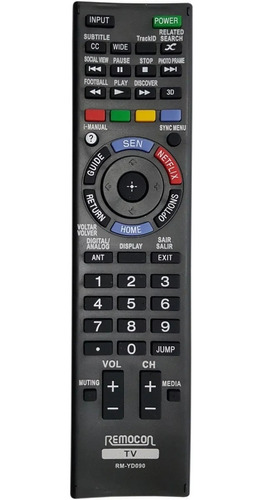 Control Remoto Smart Tv Genérico Compatible Sony Pilas 