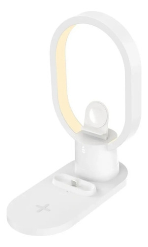 Base Carga Rápida Inalámbrica 4 En 1 Ios/android Lampara Led