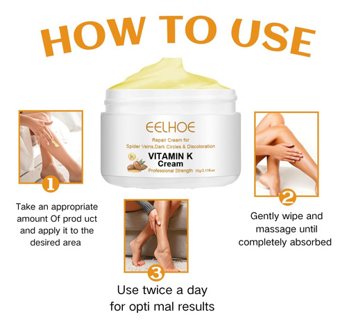 2pcs Venas Varicosas Crema Milagrosa Con Vitamina K Adecuado