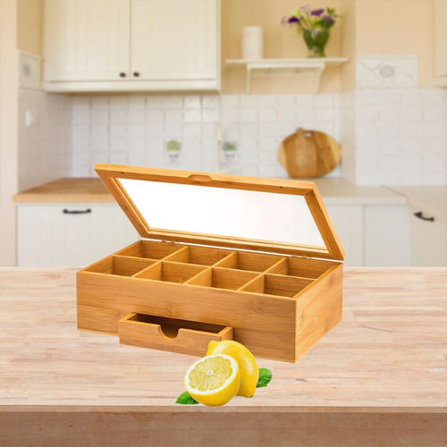 Caja De Almacenamiento De Té, Contenedor De Té De Madera,