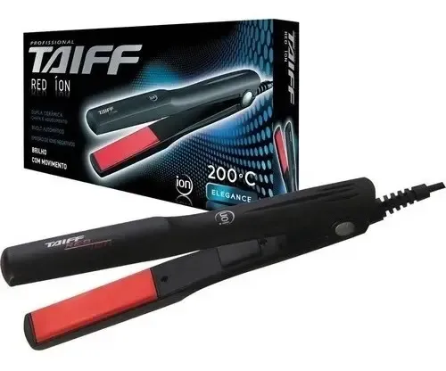 Prancha De Cabelo Alisadora Chapinha Elegance Red Íon Profissional 200ºc Cor Preto Taiff