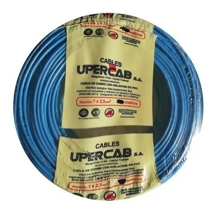 Cable Unipolar 2,5 Mm Upercab Normalizado Iram X 100 Metros