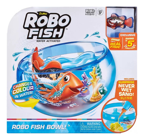 Robo Fish Zuru - Acuario Pez Naranja Con Pecera Cambia Color