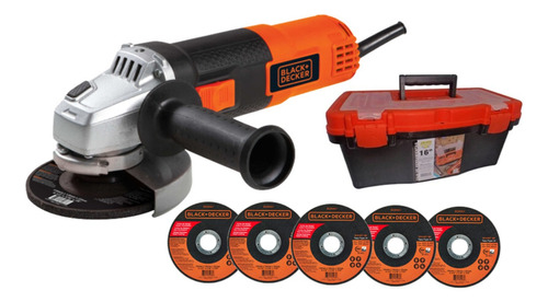 Amoladora Angular Black & Decker 115mm G720+5 Discos+caja 16