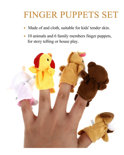 18pcs Educational Toys Finger Puppets Story Time Finger Pupp