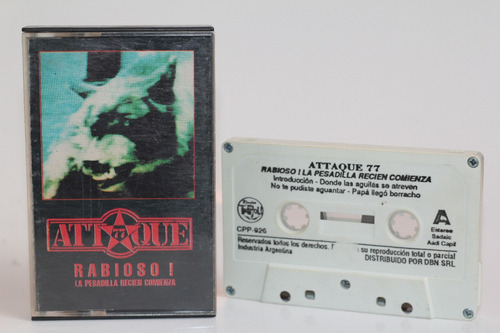 Cassette Attaque 77 Rabioso! Pesadilla Recién Comienza 1991