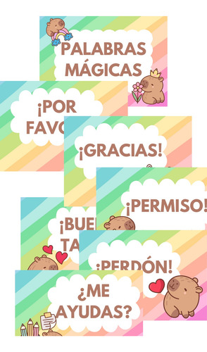 Kit Imprimible Decoración Aula Capibara