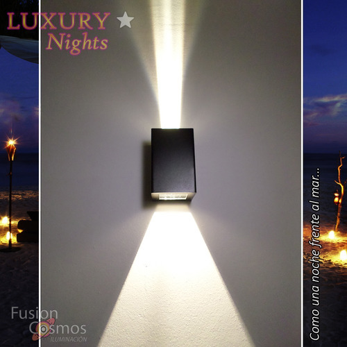 Aplique Exterior Pared Lente Lámpara Led 10w Potente Pack X2