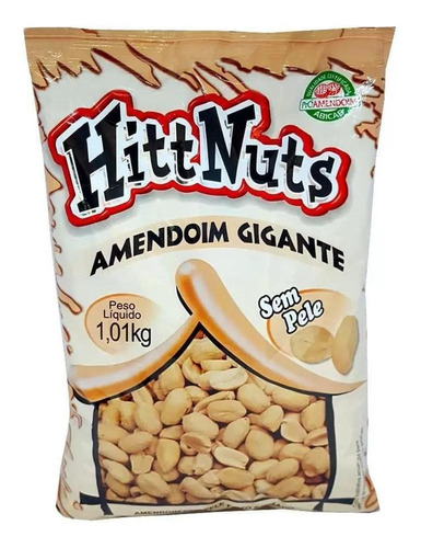Pacote Amendoim Sem Pele Gigante 1kg - Hittnuts