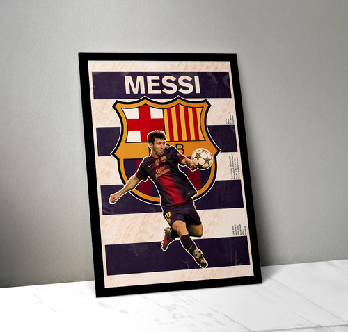 Cuadro Lionel Messi 18 Madera & Vidrio (35x47)