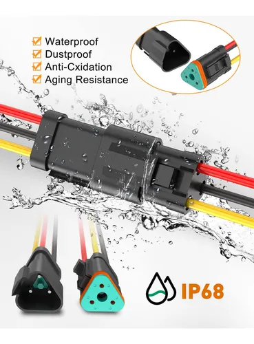 Conectores Dt 3 Pines Impermeables 16 Awg Automotriz 1,83 M