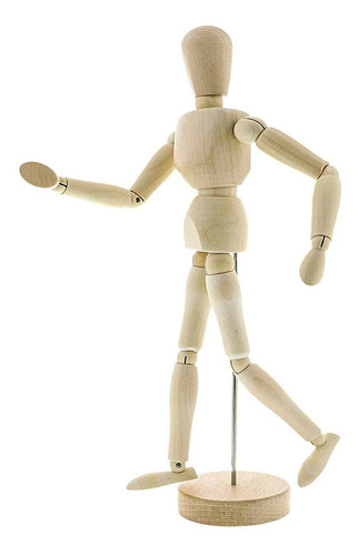 Maniquí Articulado De Madera 20 Cm, Modelo Figura Artística