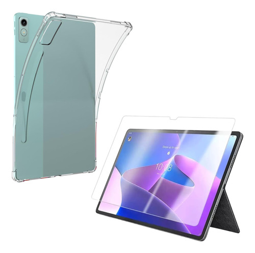 Estuche Transparente + Vidrio Templado Para Lenovo Tab P12