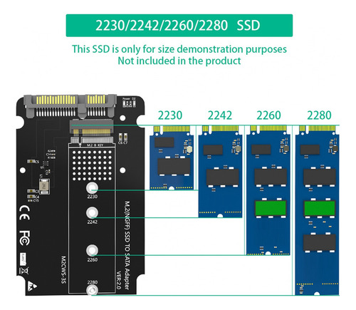 Adaptador M.2 A Carcasa 2.5, Basado En Claves B & M Ngff Ssd