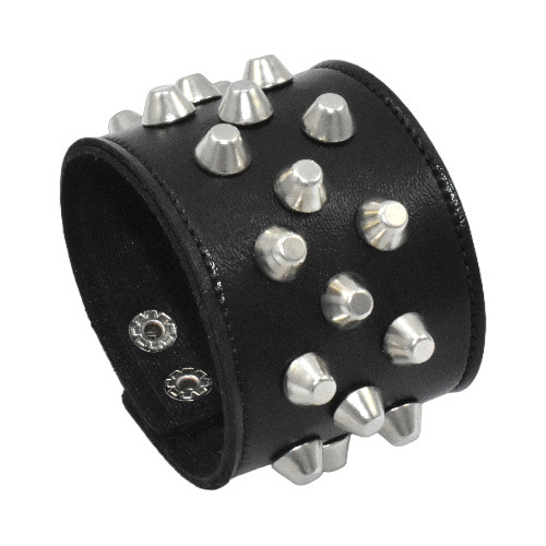 Brazalete Cuero Taches Punk Rock Hombre Pulsera Gotica 