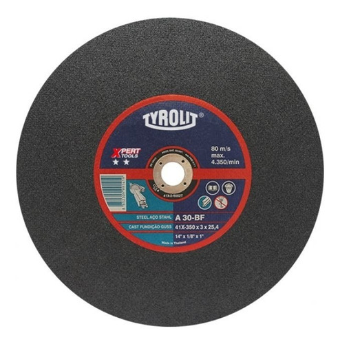 Disco De Corte Sensitiva Tyrolit Xpert 350x3x25.4mm X5 Uni