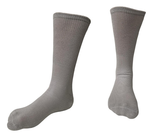 Media Algodon Para Diabético Pack X3- Calidad Y Cuidado Blanco/gris/negro Algodón 40-45