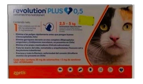 Revolution Plus Pipeta Gato 2,5 A 5kg Antipulgas Garrapatas