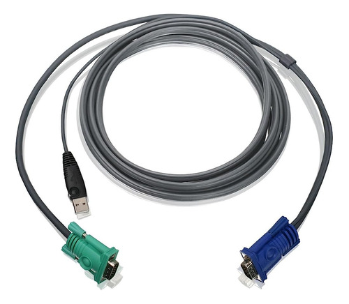 Cable Iogear Usb Kvm De 10 Pies Con Conexiones Usb Y Vga, G2