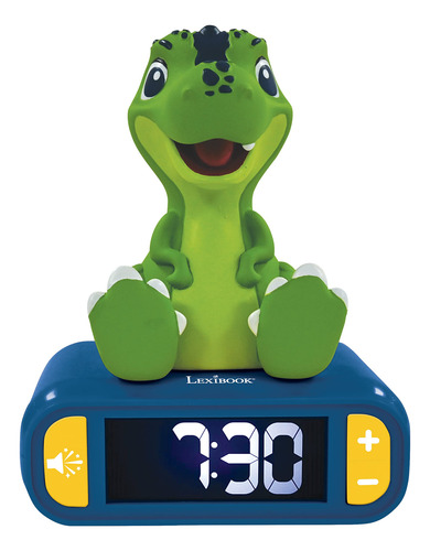 Reloj Despertador Dinosaurio Luz Nocturna Para Niños Azul Ve