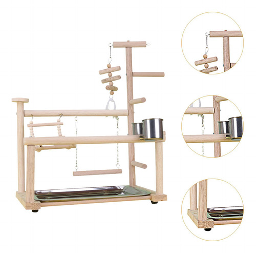 Parque De Juegos Para Pájaros Loro De Madera, Soporte De