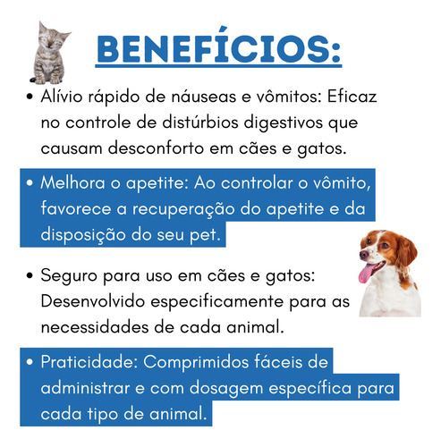 Antiemético Emedron 5mg Para Cães E Gatos Com 10 Comprimidos