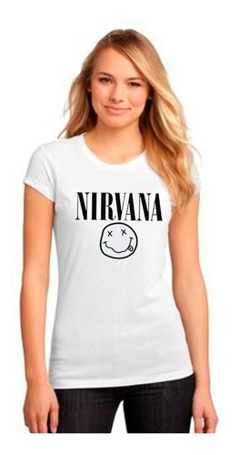 Polera Manga Corta Dama Banda Musical Nirvana