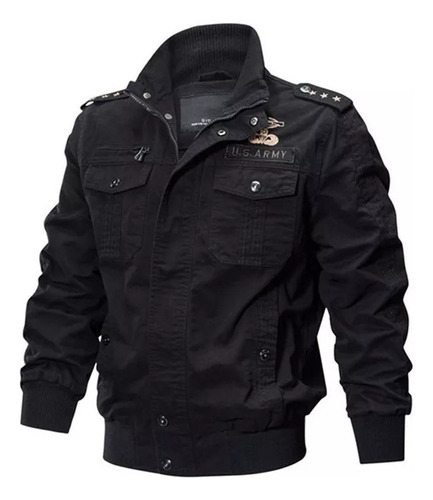 Chaqueta Militar Para Hombre Con Cremallera, Chaqueta De Aviador