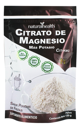 Citrato De Magnesio Más Potasio (150 G) Naturalhealth Sabor Ponche de frutas