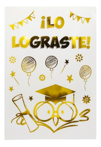 Stickers Para Globos Graduación Buho *5 Unidades