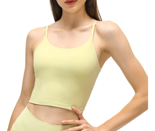 Camiseta Sin Mangas De Yoga Para Mujer Con Brasier Integrad.