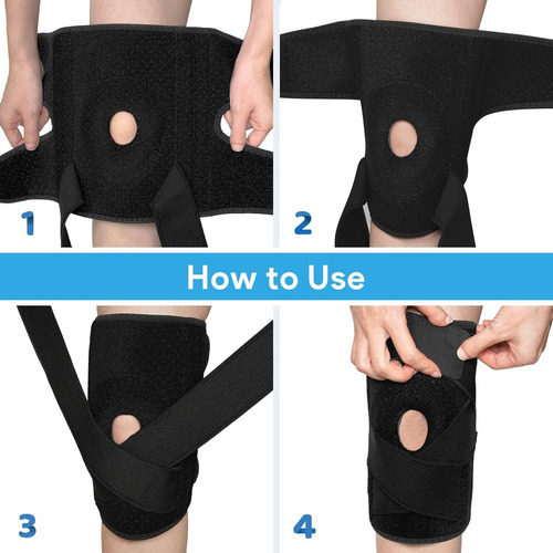 2pcs Rodillera Deportiva Ajustable, Protector De Rodillera