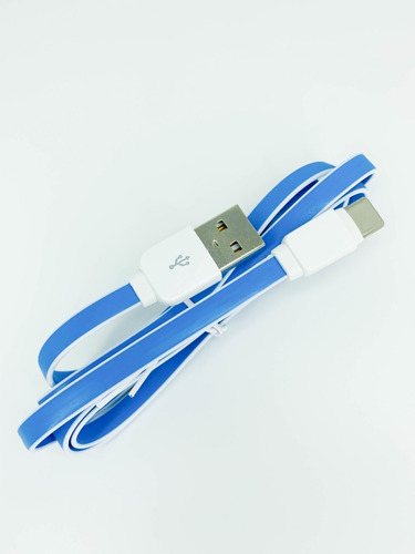 Cable de carga y datos Turbo 2.1a de alta resistencia tipo C, color blanco y azul