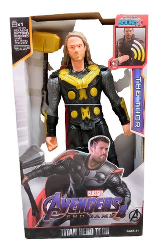 Muñeco Articulado Thor Avengers Luz Sonido Alternativo 30cm