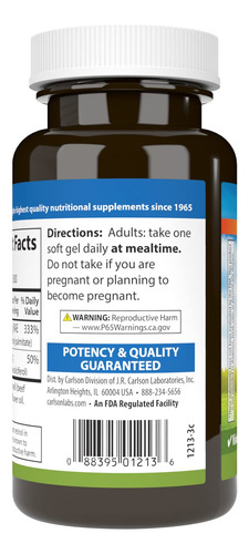 Carlson Vitaminas A Y D 10000 Ui Y 400 Ui 300 Cápsulas